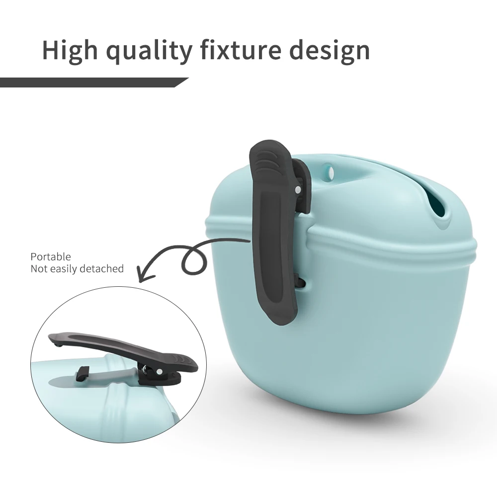 Outdoor Portable Pet Feed Training Bag Portable Small Silicone Dog Food Treat Snack Pouch With Magnetic Closure And Waist Clip