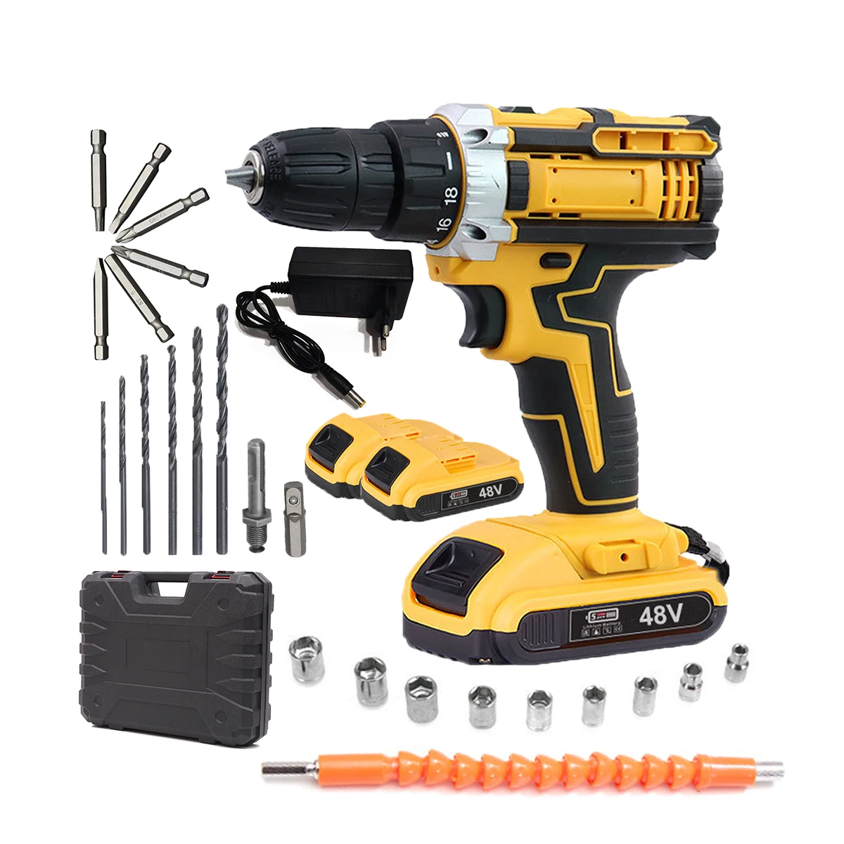 Professional multipurpose rechargeable charging repair slotted hardware power tool electric screwdriver set with led light