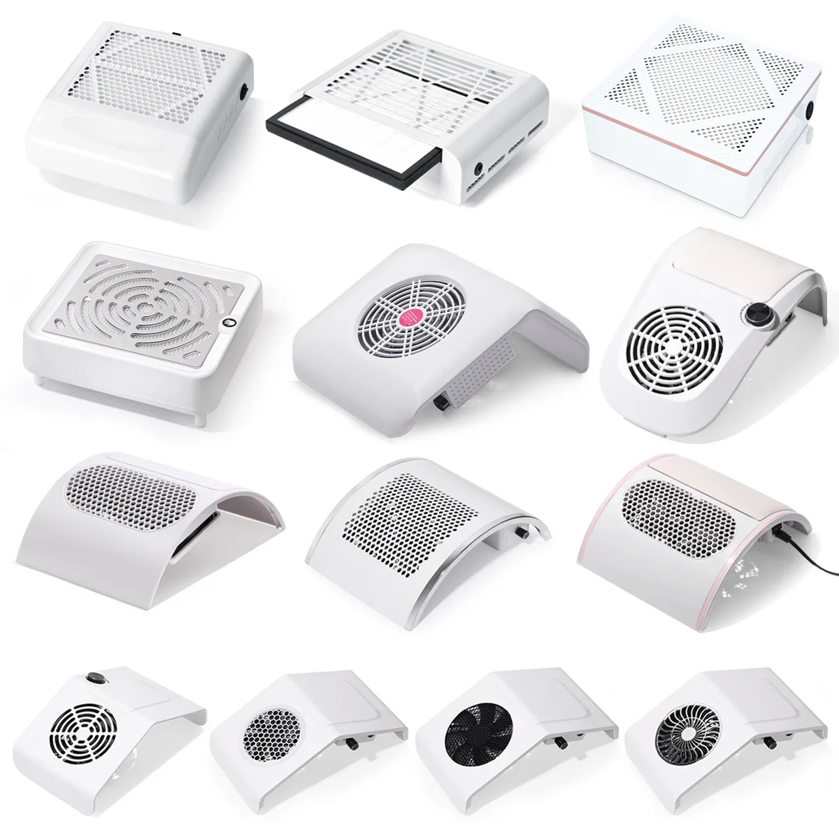 New Nail Dust Collector 4Fans Nail Dust Extractor Vacuum Cleaner Manicure Machine Nail Dust Collector for Home Beauty Salon Use