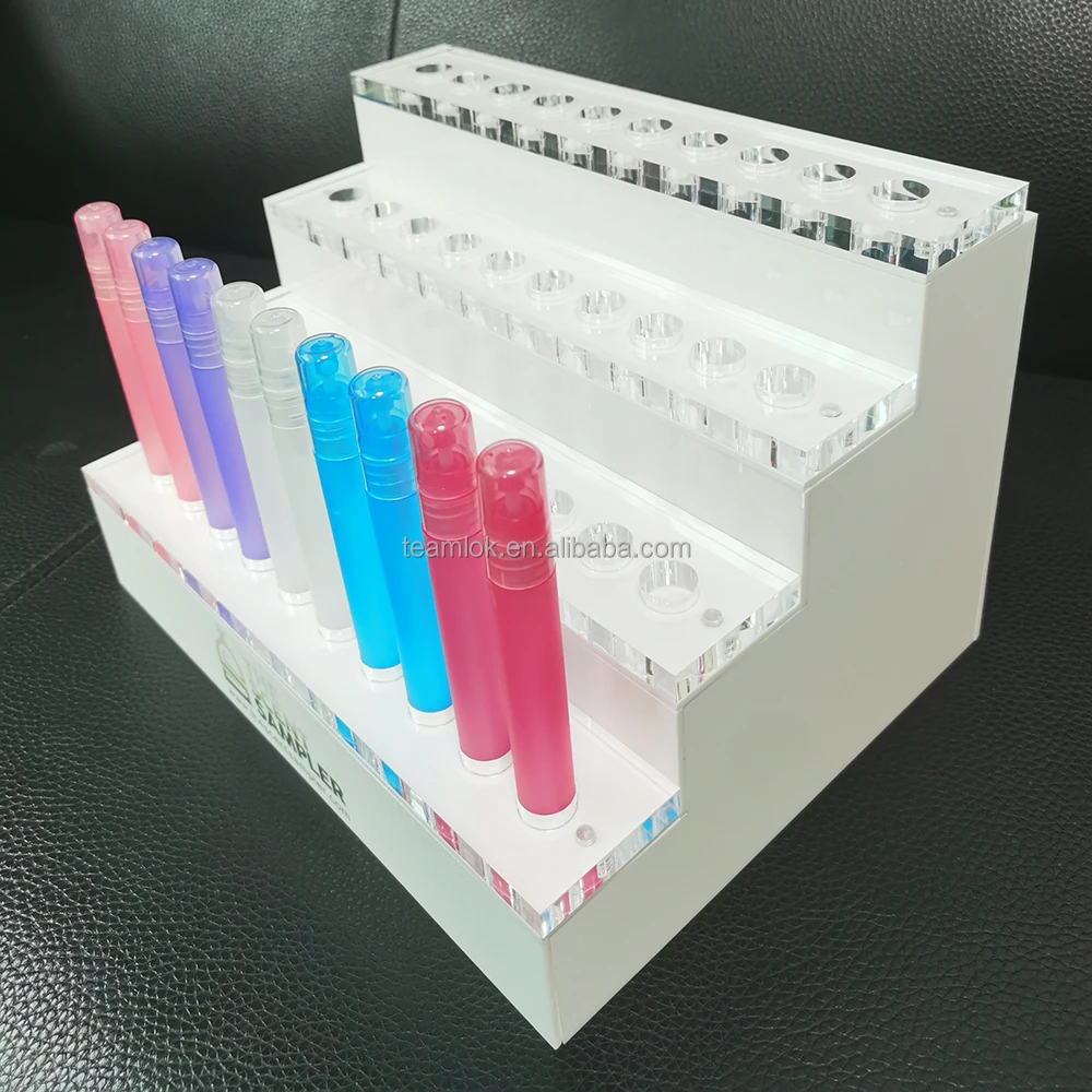 factory custom 5 ml 10 ml perfume bottles 4 tier oil bottle acrylic display rack perfume display perfume stand