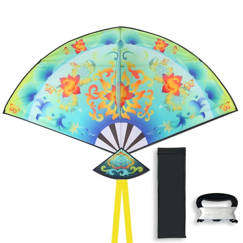 Flying kites for kids wholesale discount cheap custom fan kite light for kids outdoor kites
