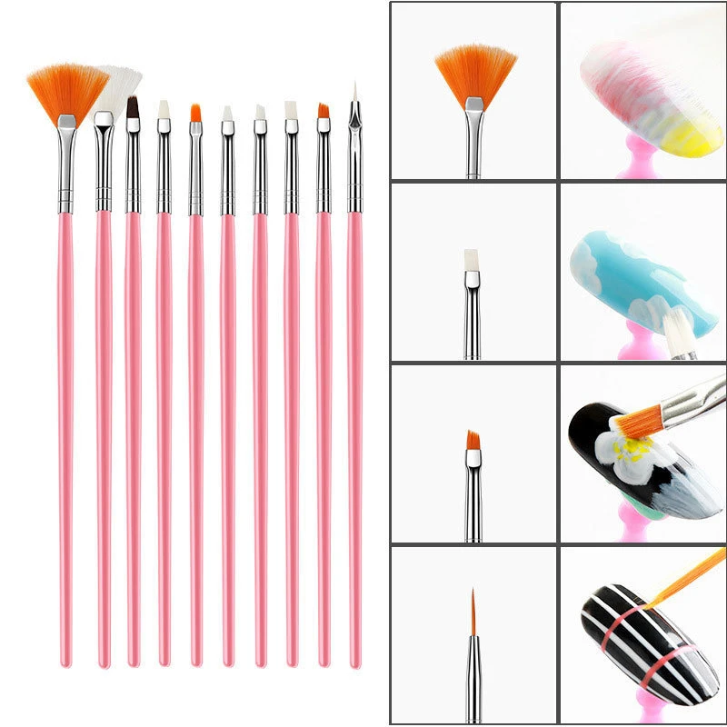 15 Pcs High Quality Professional Nail Art Brush Dotting Painting Line Drawing Pen Set