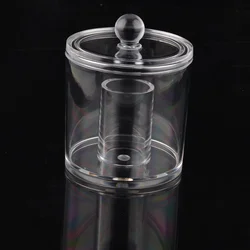 high quality transparent acrylic round with cover cotton swab box Cosmetic tip box cosmetic storage box