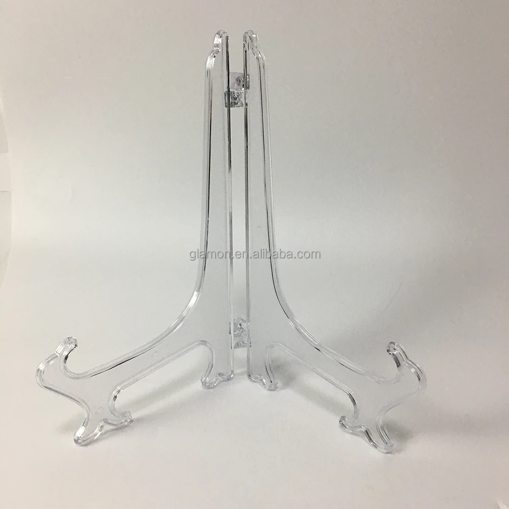 Clear Plastic Plate Easel Display Stand Plate Photo Frame Holder Easel Plastic Dish Rack