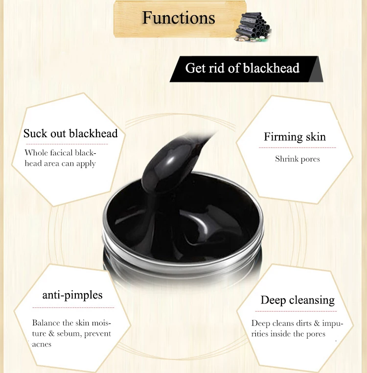 Private label facial pores impurity cleansing bamboo charcoal blackhead remover peel off mask