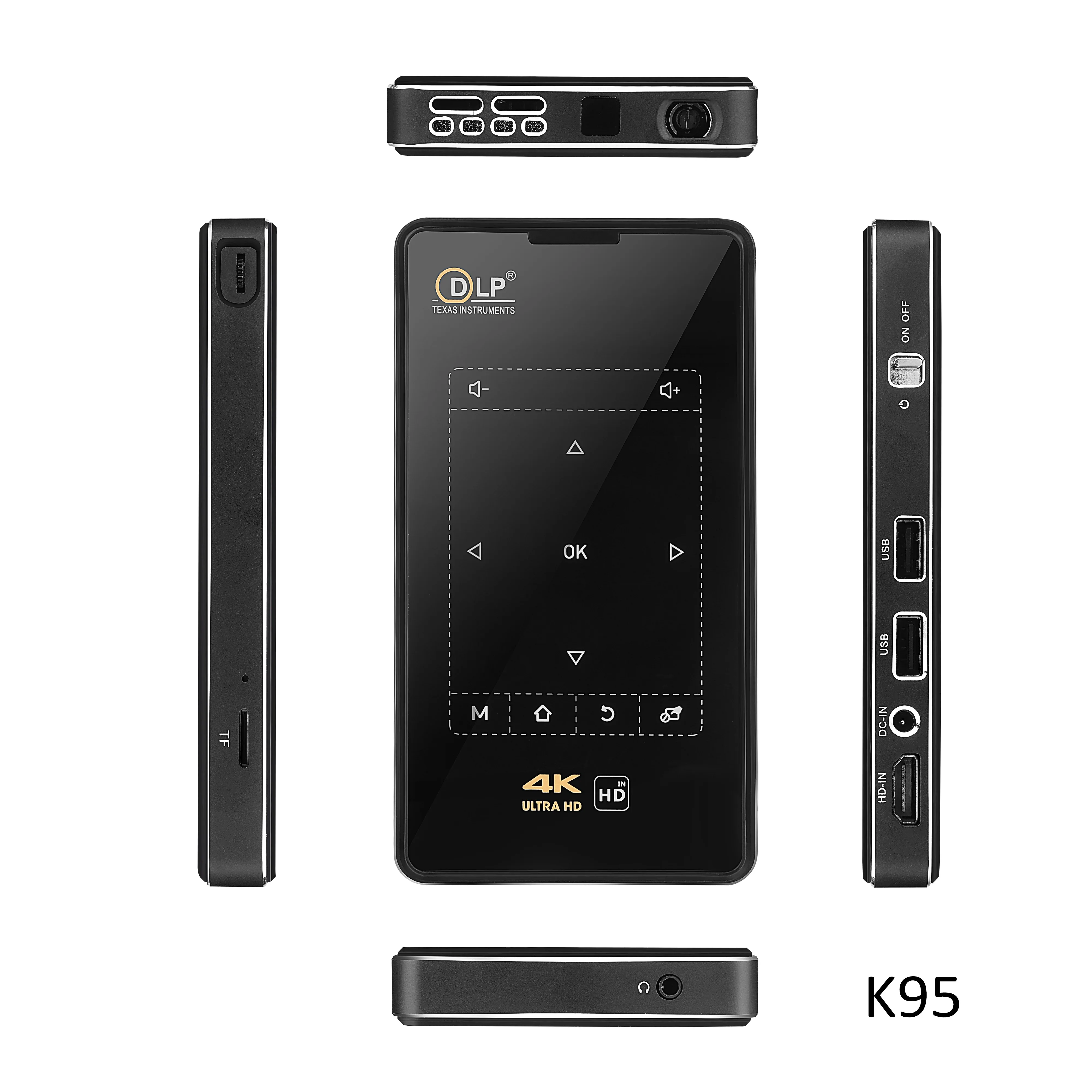 Android mini projector DLP projector with pocket size for home for outside with battery 480P smart projector