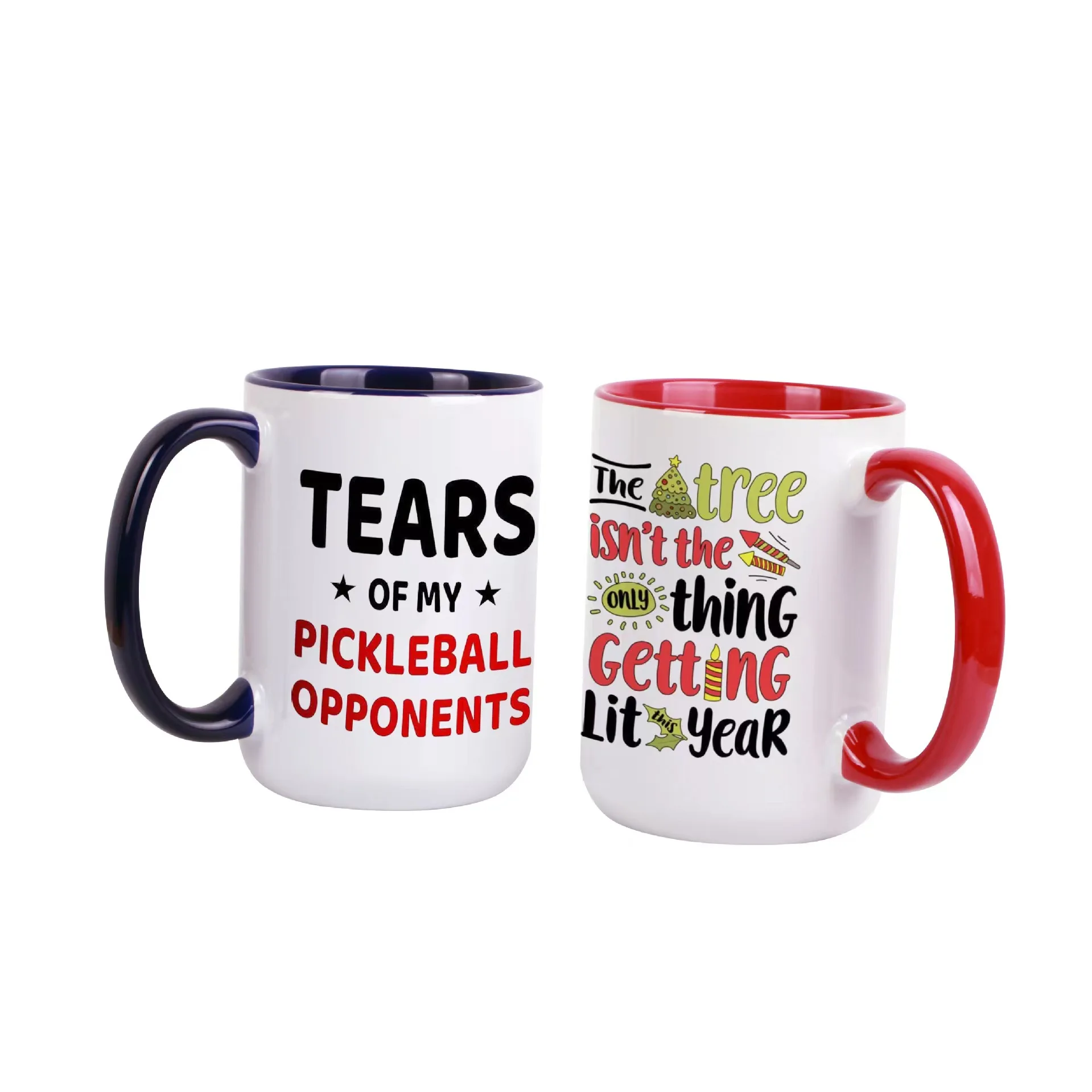 15oz Thermal Sublimation Ceramic Cup Coated Cup Double Color Customized Logo Large Capacity Export White Cup