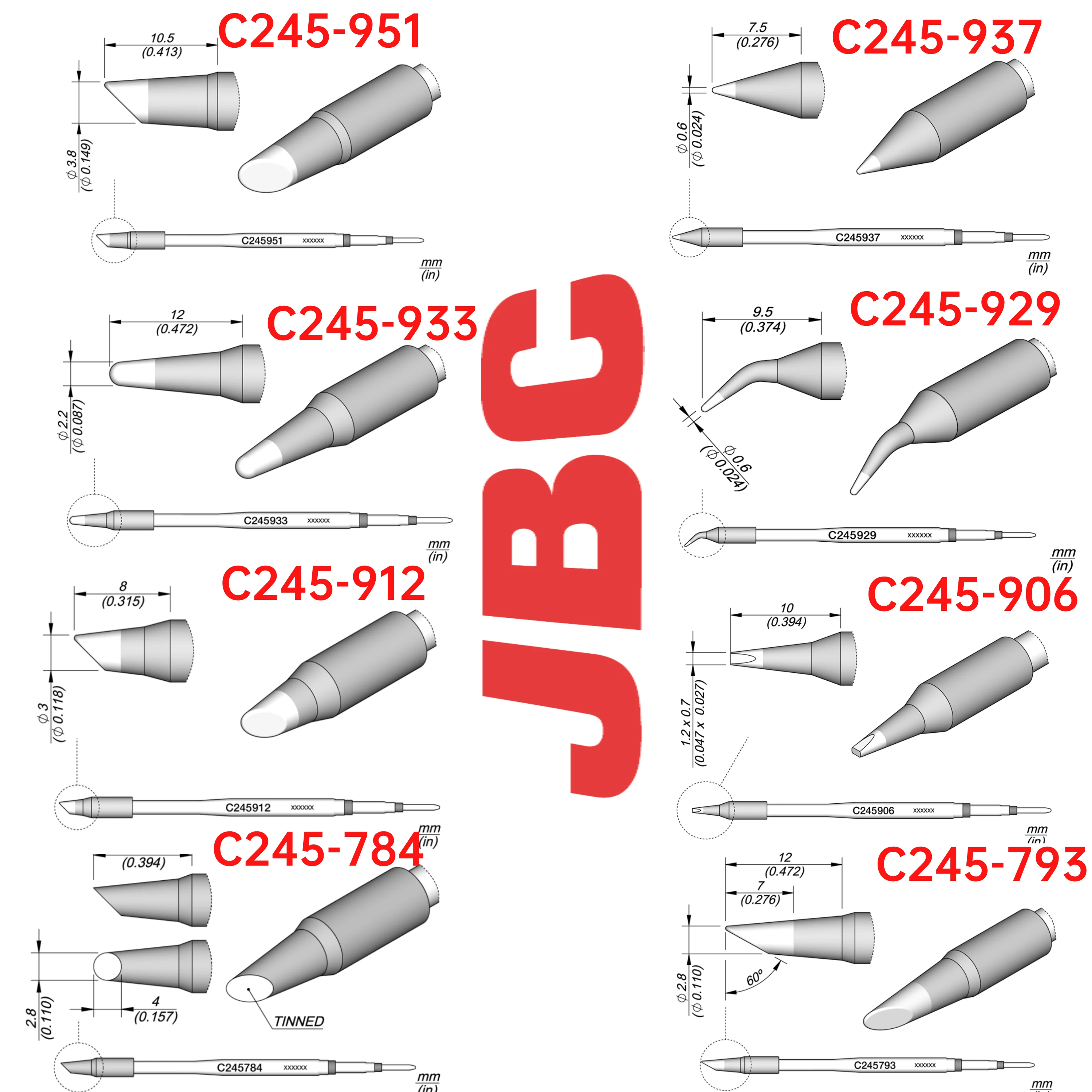Оригинальный паяльный наконечник JBC C245-937 /933/912 паяльный наконечник для JBC T245-A инструмент для ремонта ручки