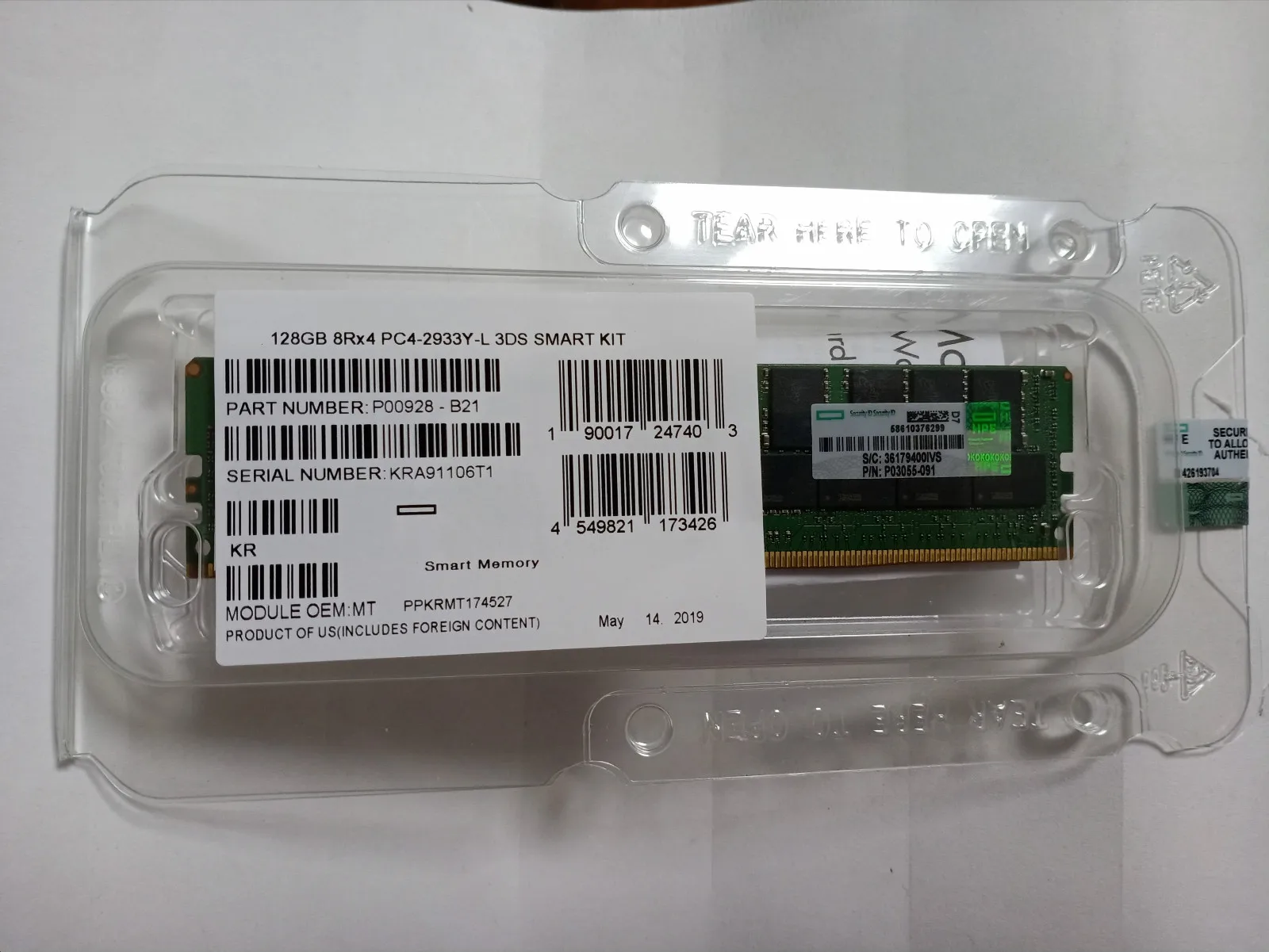  HPE памяти 32 Гб (карта 1x32GB) двухранговая x4 ddr4-2400 CAS-21-21-21 32GB оперативной memoryy 2400