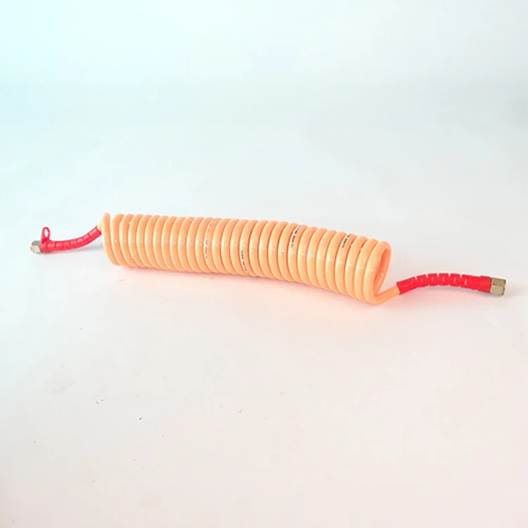 Dot утвержденный завод прямая продажа PA12 желтый 28 оборотов 25 футов мягкая катушка грузовик спиральная трубка воздушный тормозной шланг размеры