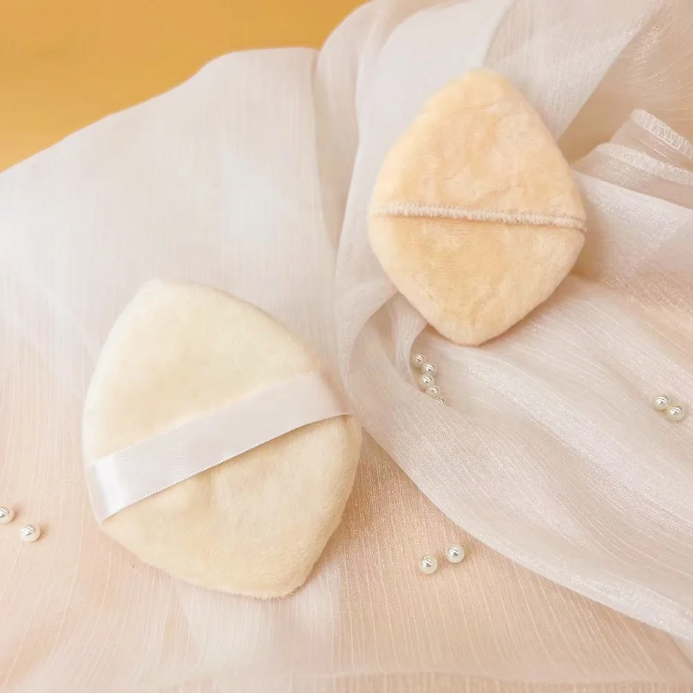 Luxury Diamond Shape Makeup Powder Puffs with Finger Pocket Private Label Large Nude Powder Sponges Custom
