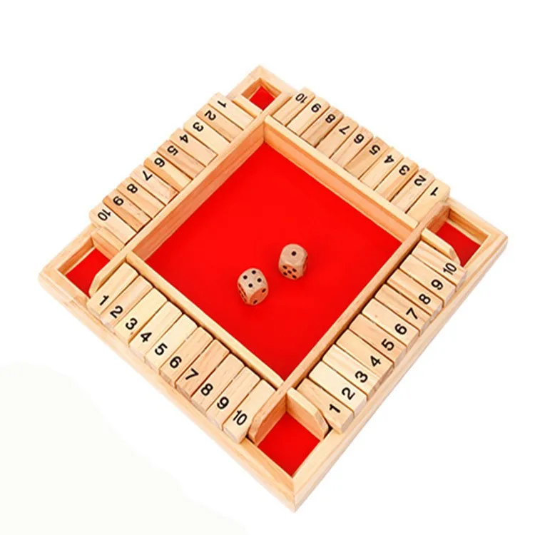 kids nathematics training gift 2-4 players mini dice up wager game adult mystic shut the box large wooden board games