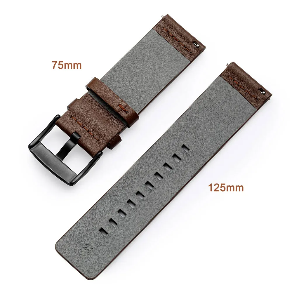 18mm 24mm Leather Watch band Strap for Samsung Galaxy Watch Active2 42 46mm Gear S3 20mm 22mm watch band