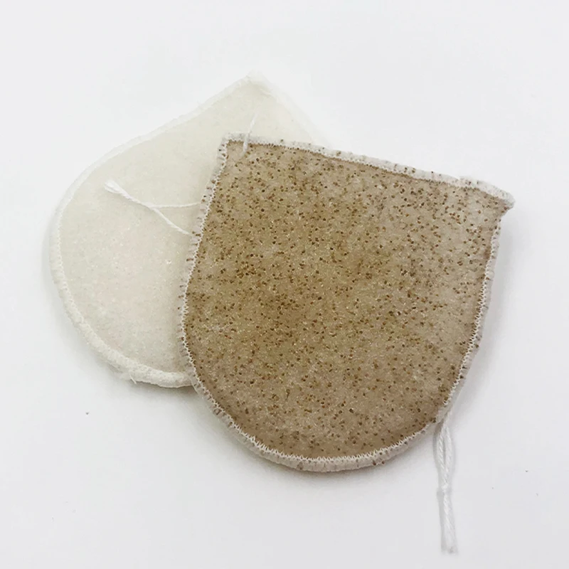 Новый продукт Bebevisa 100% натуральное волокно сетчатая перчатка для ванной губка грецкий орех konjac очищающее