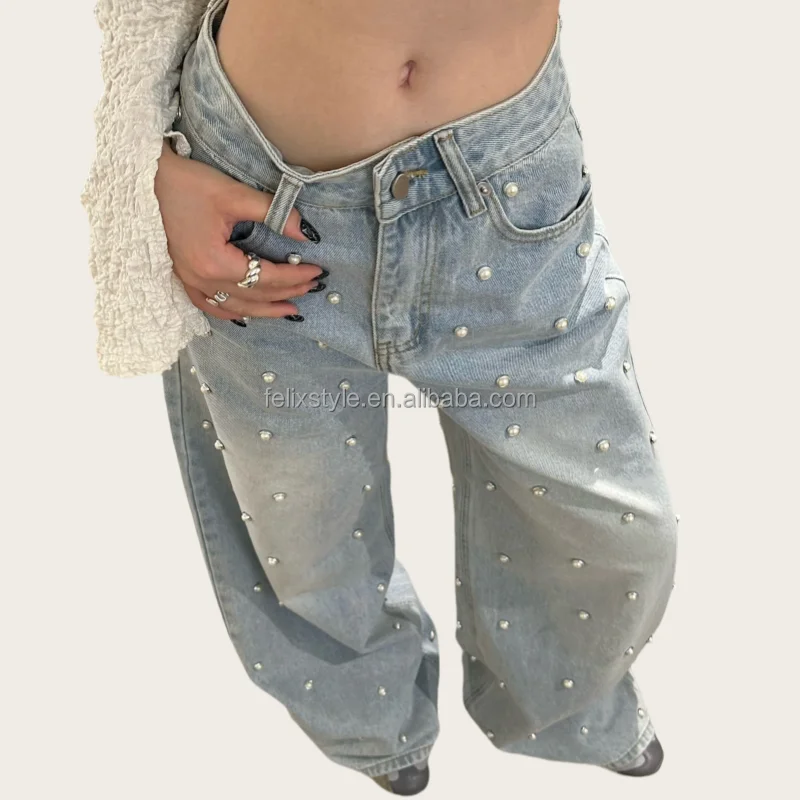 Excellent Wholesale New Design smart casual pants for ladies High quality women jeans trousers 2024 fashion pants