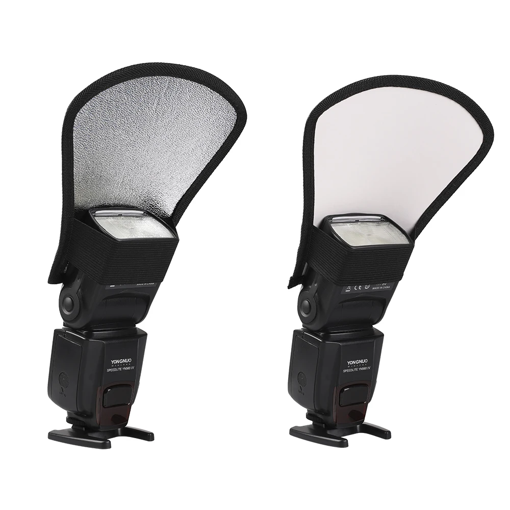 Photography Accessories 2 in 1 Silver White Light Reflector Flash Diffuser For Canon/Nikon/Sony/Yongnuo/Minolta/Pentax