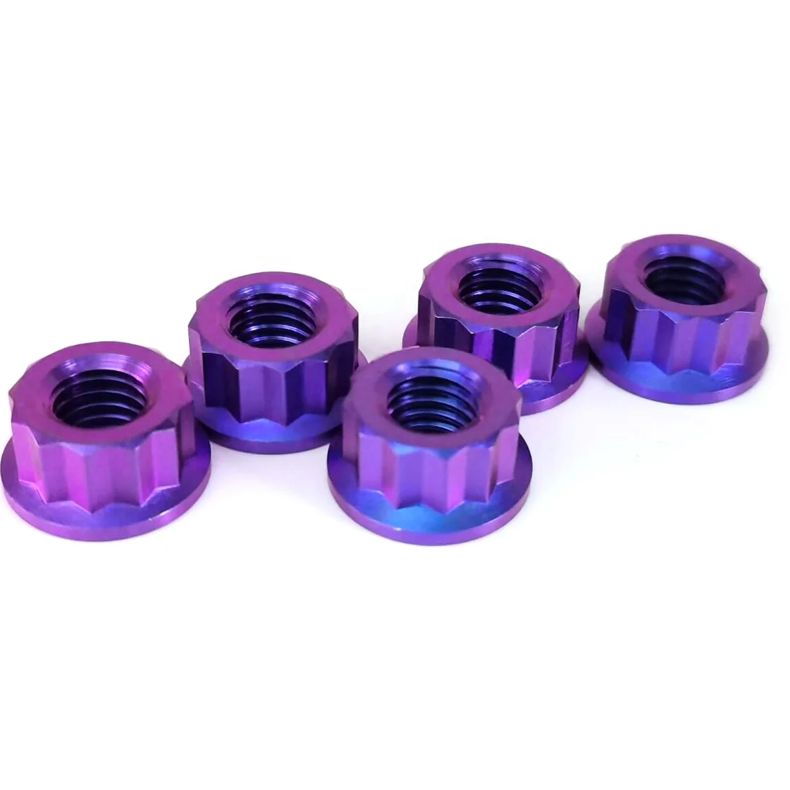TITST  12PT Titanium Forged Bolts Titanium Bi Hex nut  M8 M10 M12  12 point flange  titanium Nut