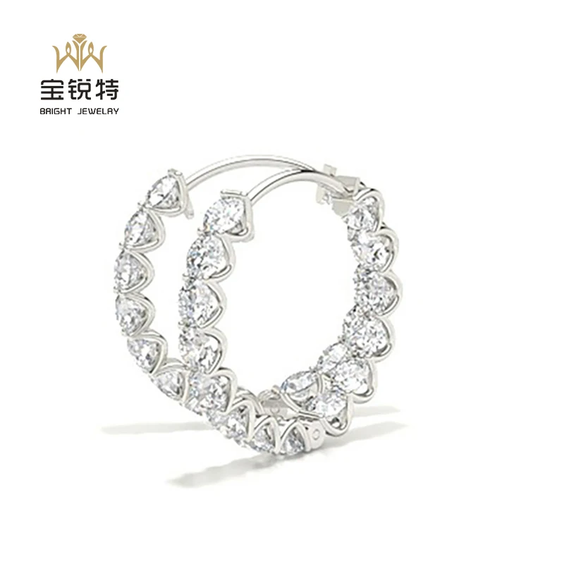 14k Gold Lab Diamond Stud Earrings Custom Full Hoop Diamond Stud Jewelry Womens Earrings