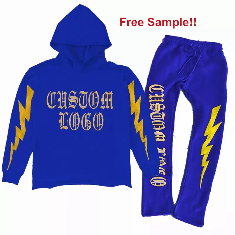 Толстовка с капюшоном и 3D-принтом на заказ, комплект из французского махрового хлопка с толстовкой, спортивные уличные повседневные спортивные штаны и толстовка