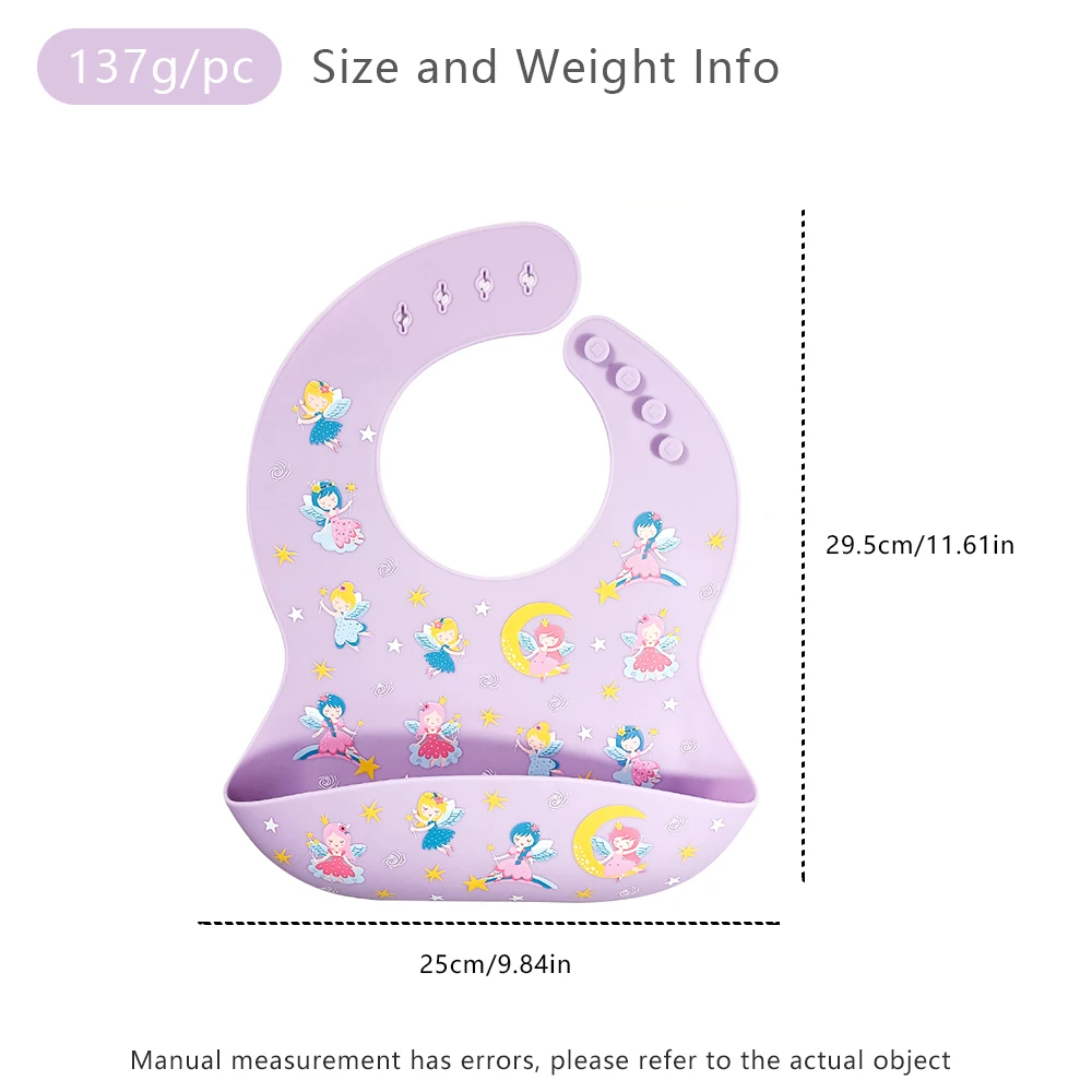 BPA Free Food Grade Silicone Waterproof Bib Tableware Food Catcher Infant Bibs Custom Pattern Bib Custom Printing