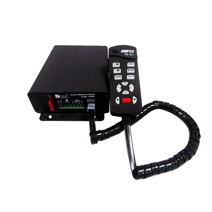 DC12V or DC24V 150W watt vehicle signal equipment security fire alarm electronic siren amplifier speaker FS-880-150W