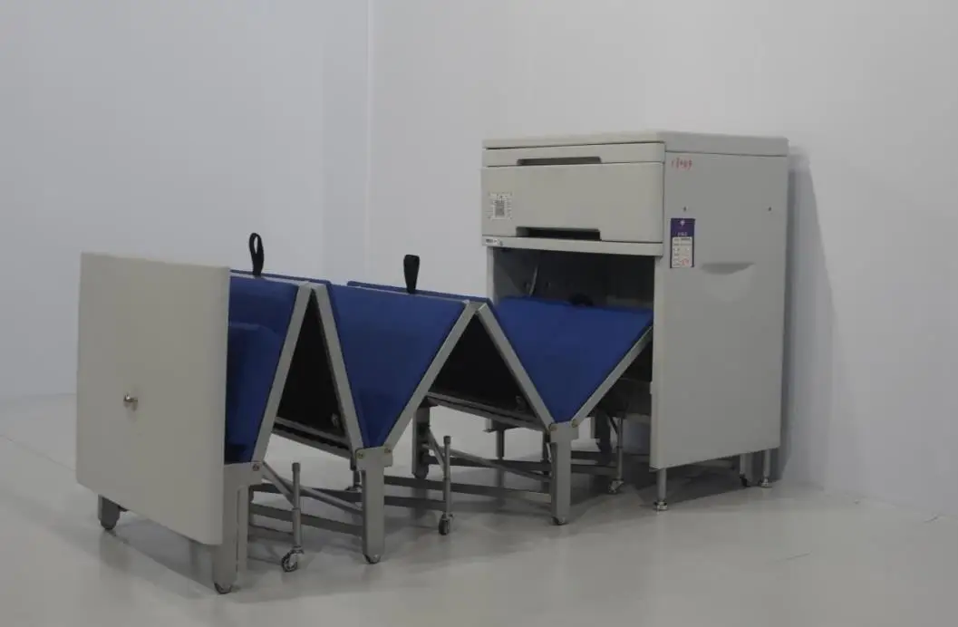 High Quality Single Accompany Break Folding Bed with Easy Clean PU Leather Pillow Six-Fold Steel Frame for Hospital Bedroom Use