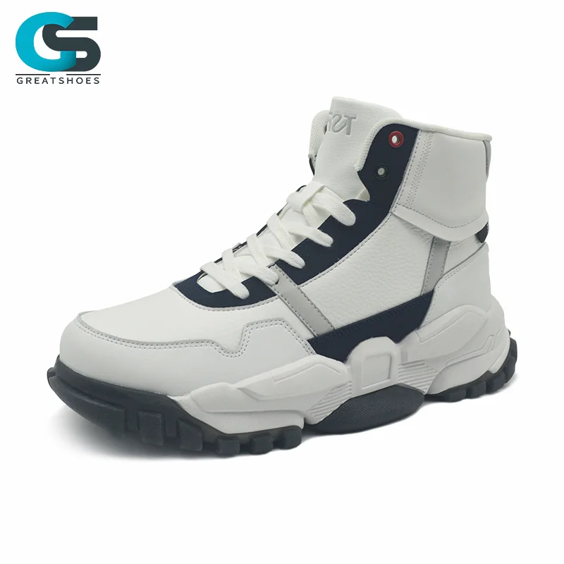 Greatshoes White And Black High Top Boots For Men,Snow Boots Mens Rubber Winter Boot,Custom Boots For Hiking