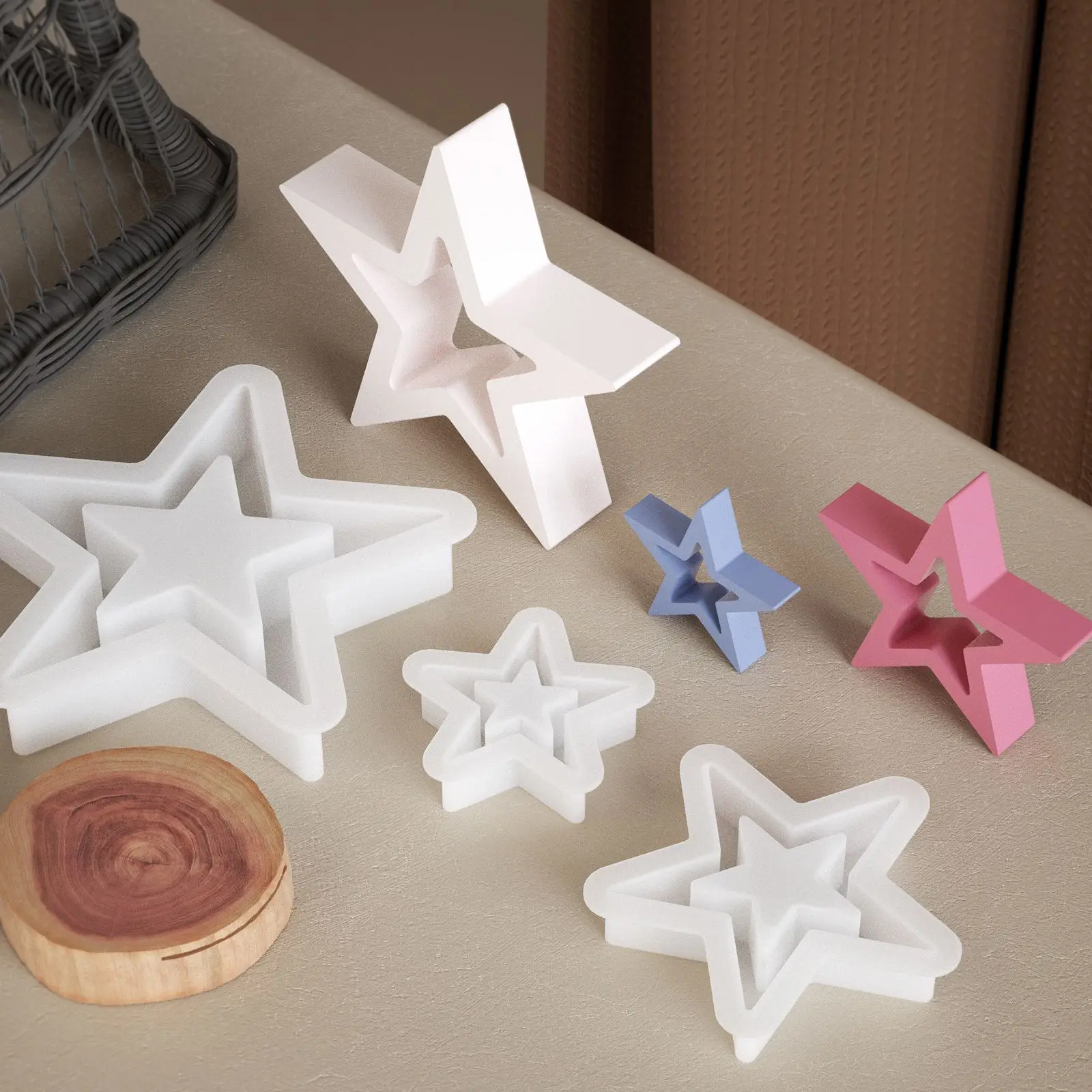 C117 Epoxy resin five-pointed star shape Christmas tree decoration pendant silicone mold suitable for DIY crafts making