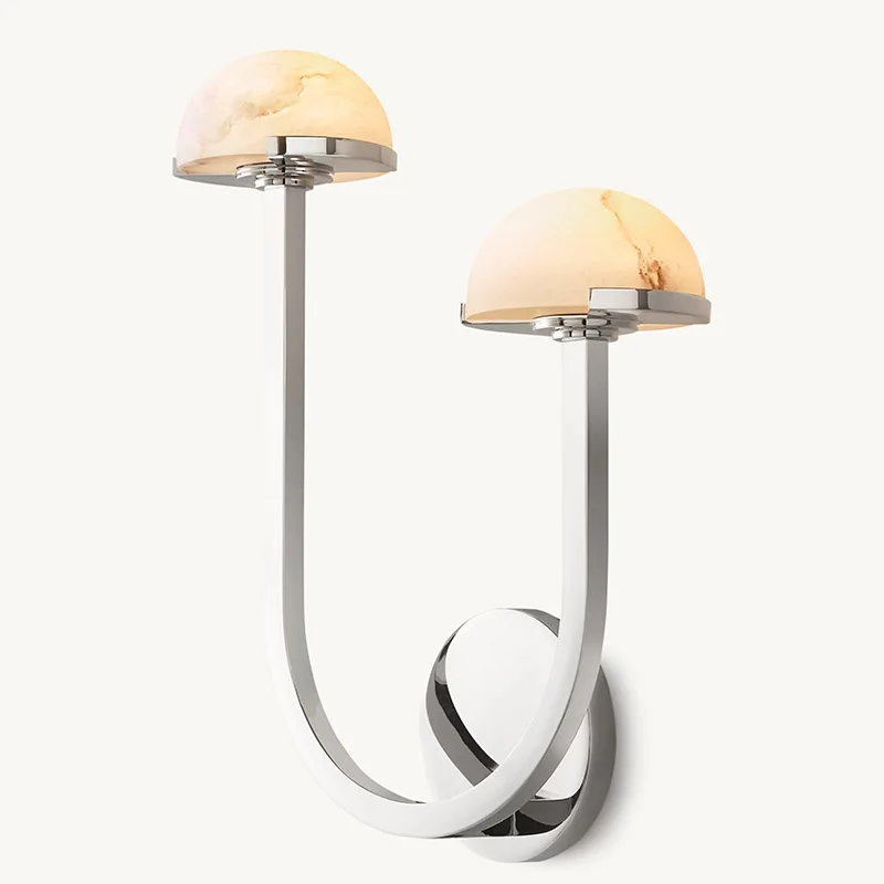 American Modern Alabaster dome mushroom shaped solid brass stand  Decoration Interior Wall Lamp For Bedroom Livingroom