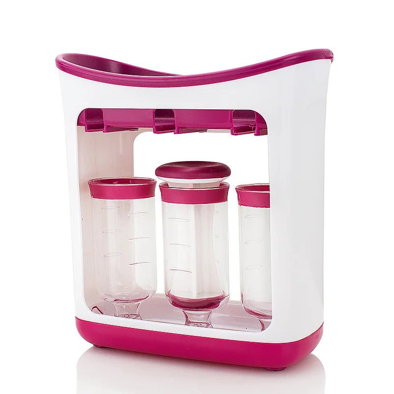 Baby Food Juice Squeeze Station for Newborn Fresh Fruit Juice Containers Storage Baby Feeding Maker with 10 Piece Bag