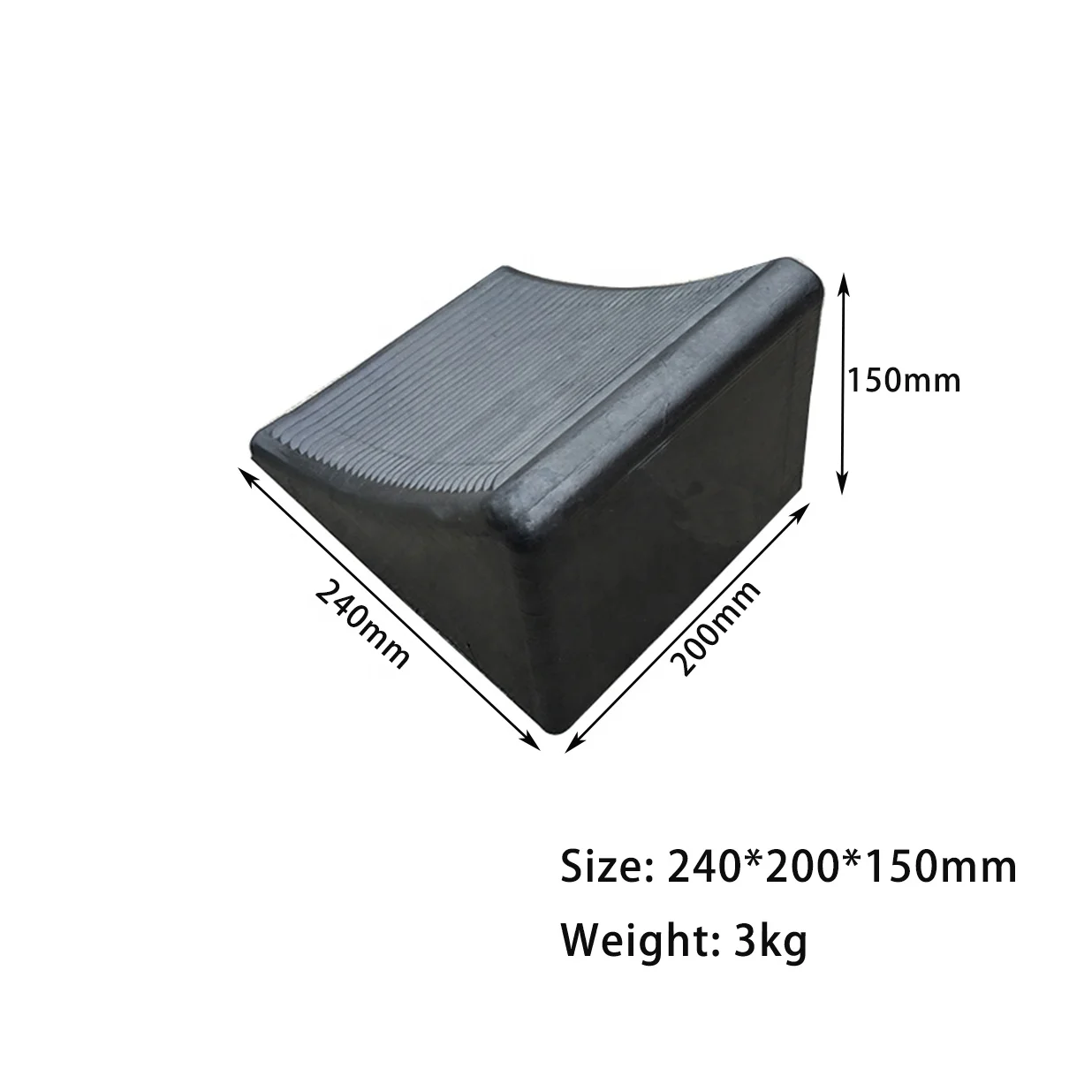 Lightweight Strong High Quality 240*200*150mm Rubber Wheel Chock