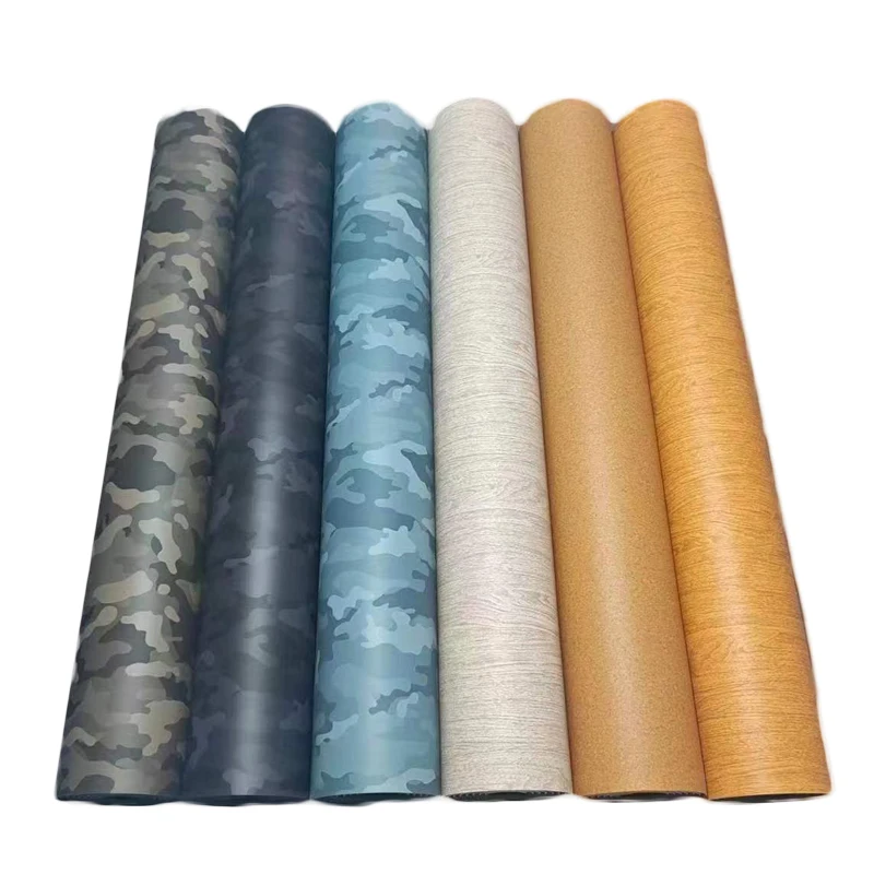High Quality PU Camouflage Yoga Mat 5MM Mix Color Yoga Mat Natural Rubber PU Leather Fitness Mats Manufacturer