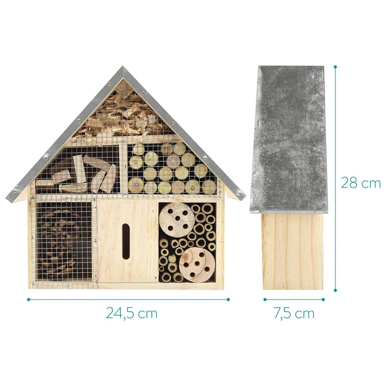 Natural Wood Insect Home Bamboo Nesting Habitat Garden Shelter for Bees Wooden Insect Hotel