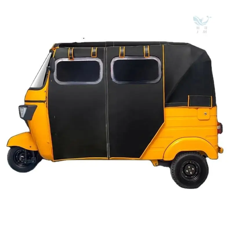 New Comfortable Seat on Passenger Motorized Tricycle 3 Wheeler Tuk Tuk Closed Body Design With Petrol for Adults