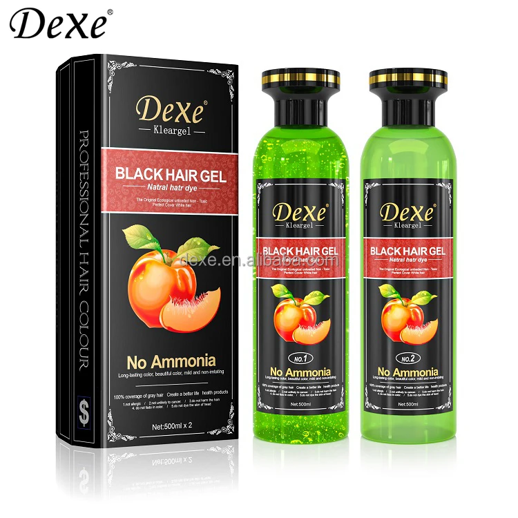 Dexe Organic Herbal 200ml x 2 500ml x 2 Clean Water Gel Shampoo Cream Oil Black Hair Color Dye Original Factory Private Label