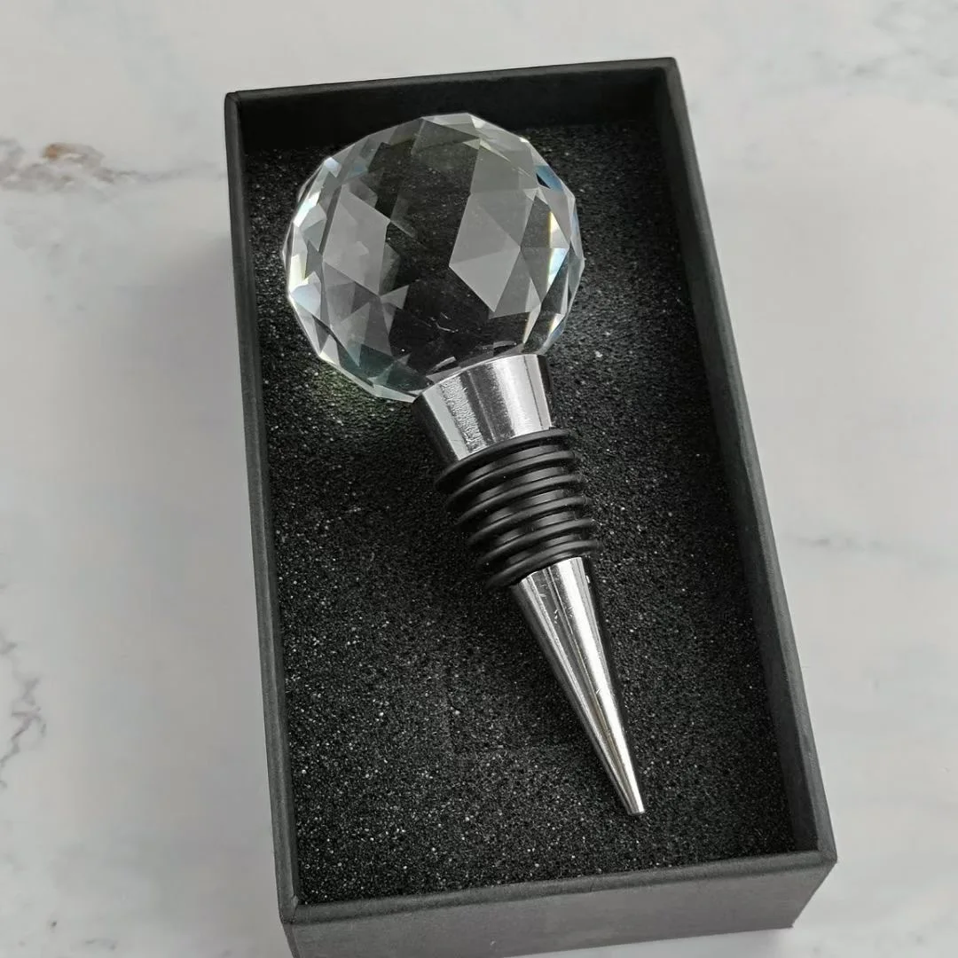 Custom Bottle Stopper Crystal Red Wine Corks Champagne Wine Stopper Gifts for Wedding or Party Decoration