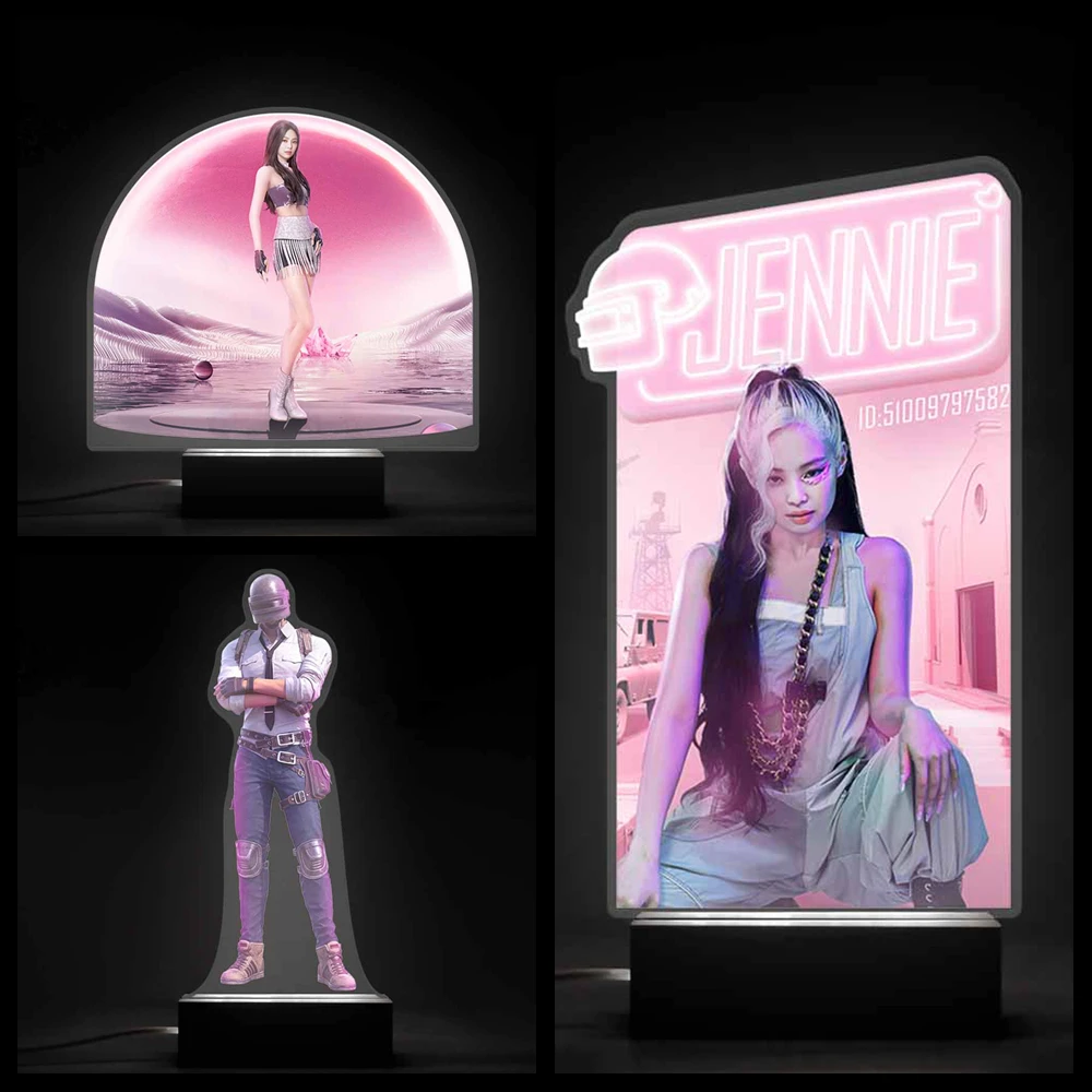 JENNIE Lisa Rose JISOO Korea Girl Group BLACKpink4V KPOP акриловый светодиодный ночник для айдола подарок