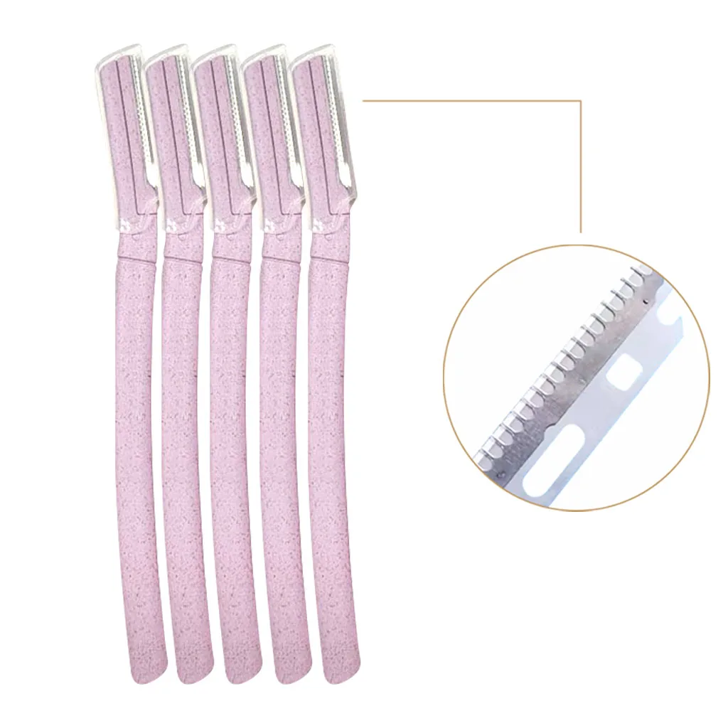 Private Label Eco Friendly Biodegradable Wheat Straw Eyebrow Razor Facial Razor Eyebrow Razors Trimmer