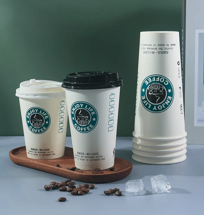 Custom LOGO Printed 180 Millilitres 300ml 12 oz Recyclable Disposable Double Wall Paper Coffee Cup