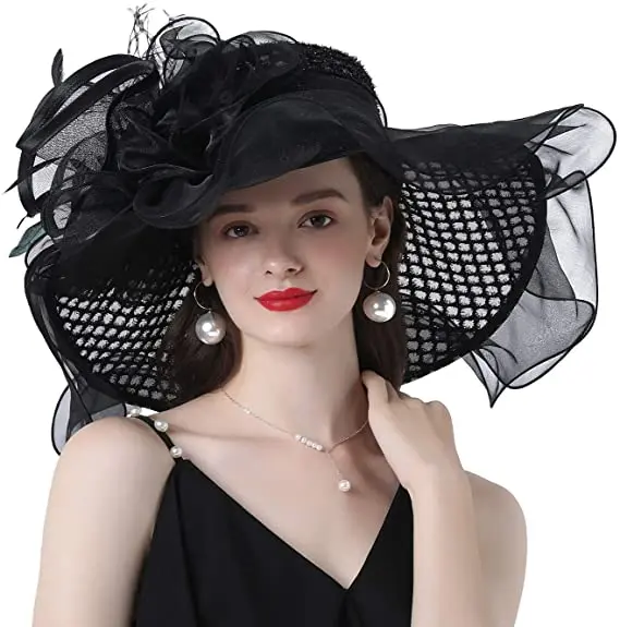 Fashion female party hats wedding Kentucky derby church hats horse racing hats for women