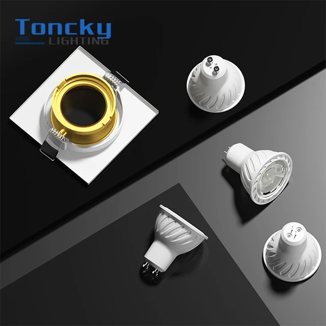 Factory recessed round downlight low price White /Black PC lamp body indoor GU10 MR16 bulb Spot Down Light fixture