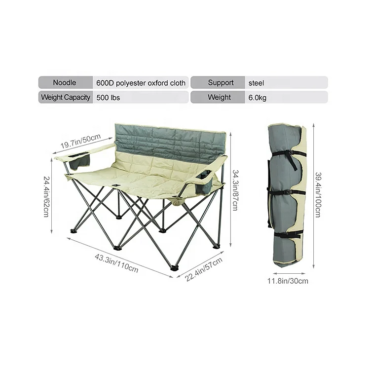 Складные стулья для кемпинга, портативные стулья для пары для фестивалей, кемпинга и пляжных дней