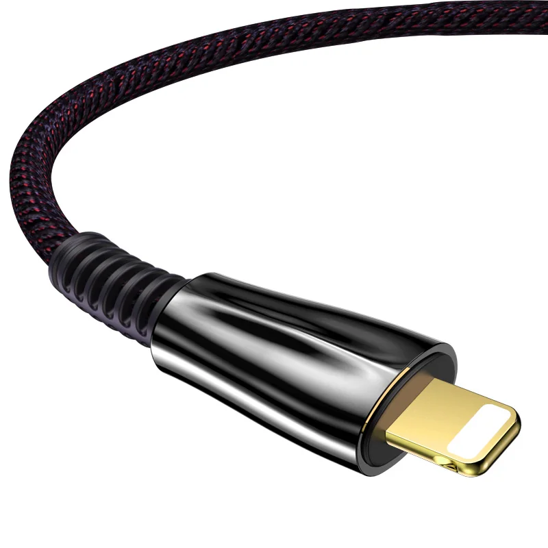SOSLPAI new design for iphone data cable nylon fabric for iphone 2.1A phone custom logo luxury usb cable