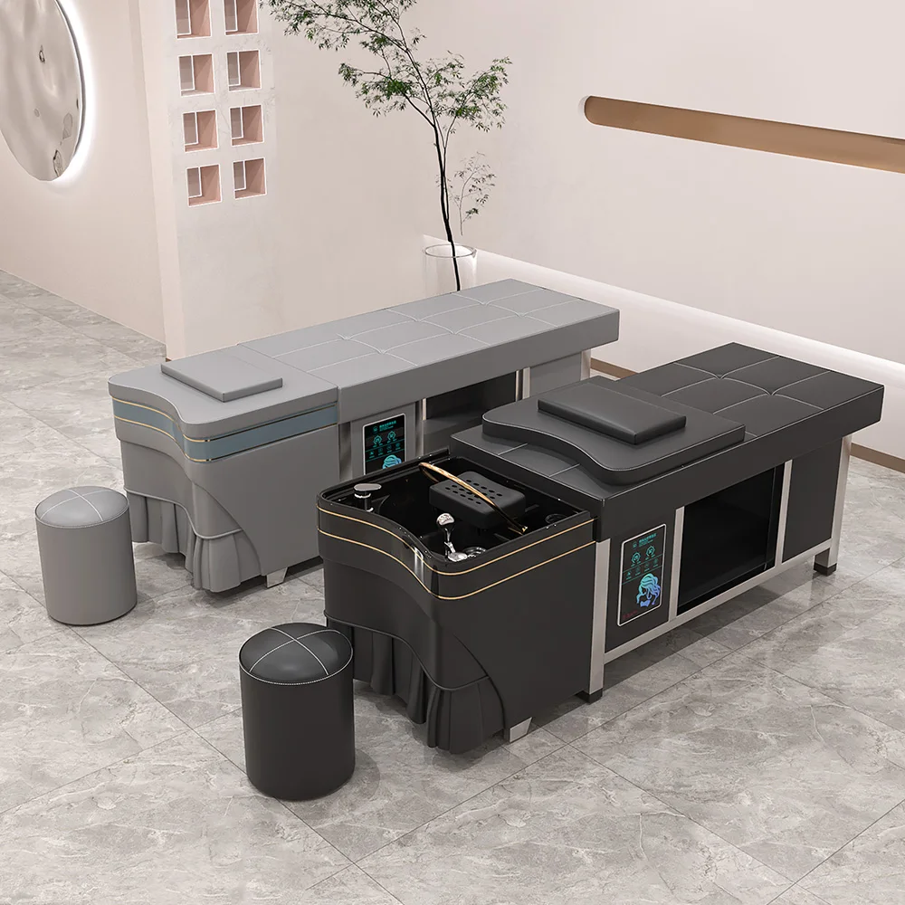 The latest design of modern electric shampoo and massage spa bed can automatically lift for beauty salon