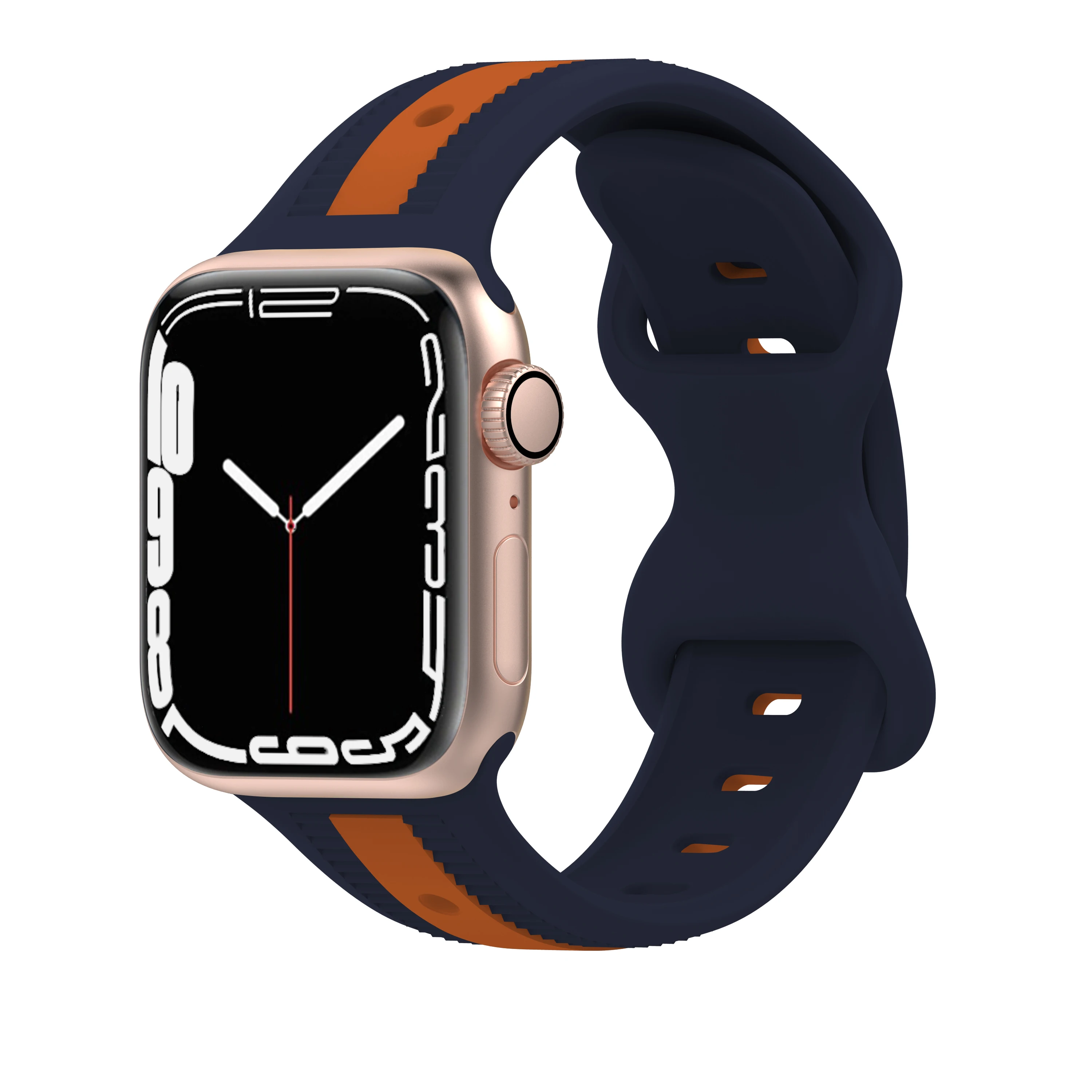 New Nail Buckle Two-color teeth marks Watch Band For Apple Watch Ultra 49mm Series 8 7 45mm SE 2 6 SE 5 4 44mm 3 2 1 42mm