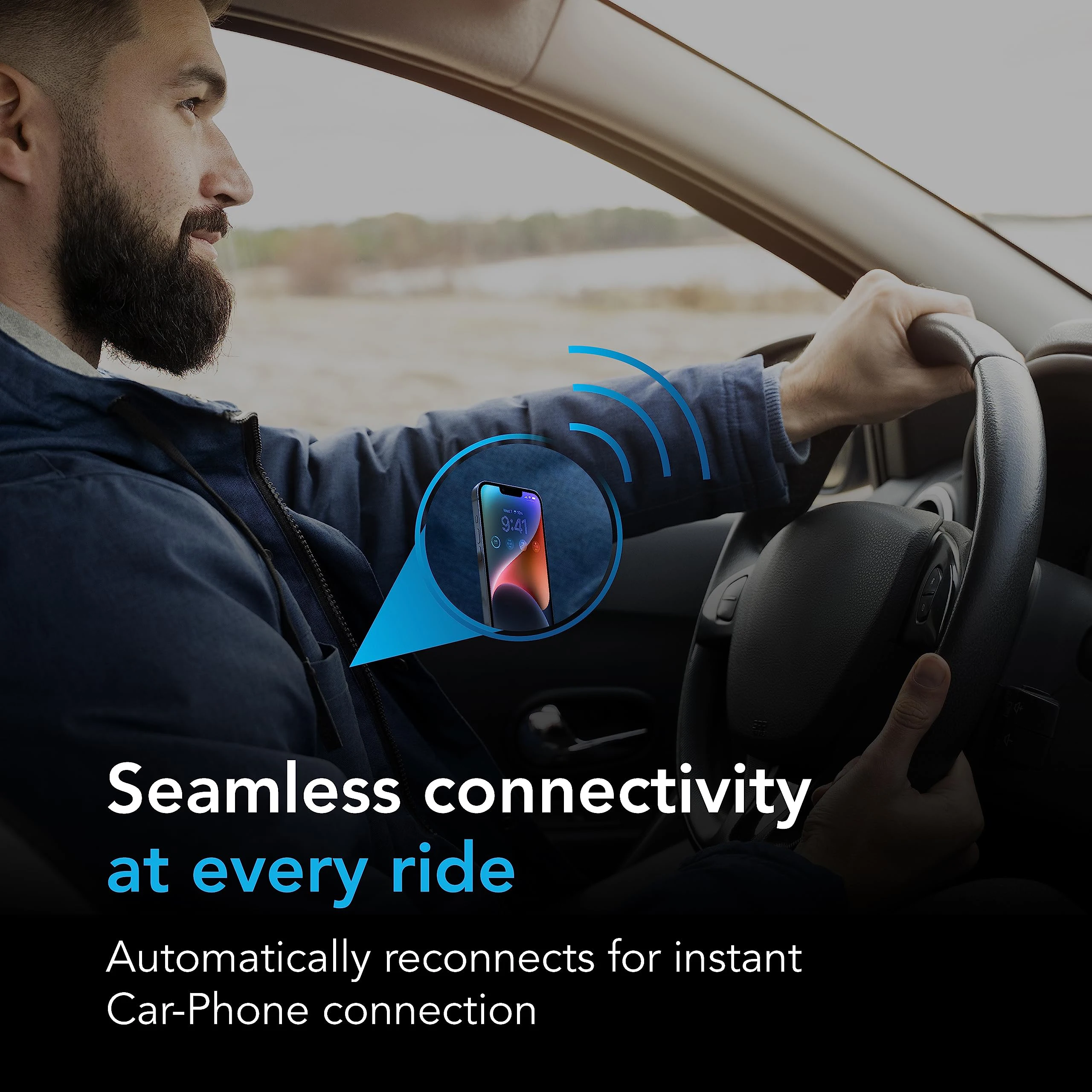 Wireless CarPlay Adapter - Newest and Fastest 5Ghz - AutoSky - Plug and Play - USB-C and USB-A Cables - Wired CarPlay Required