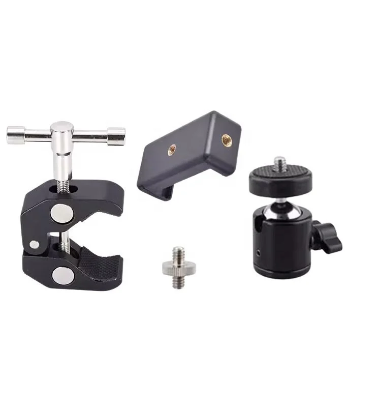 Phone IPAD Tablet PC Stand Capacitor Microphone Headboard Desktop Cantilever Stand Shockproof Frame Metal Base Clip Accessories