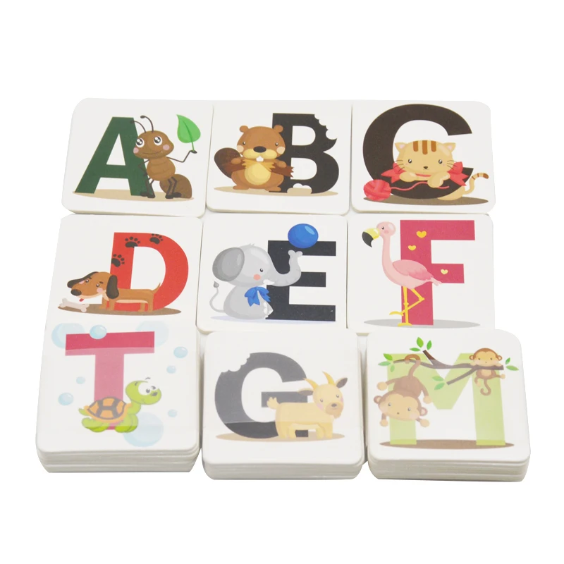 Custom Design Printing abc Phonics Educational Alphabet Flash Cards Game