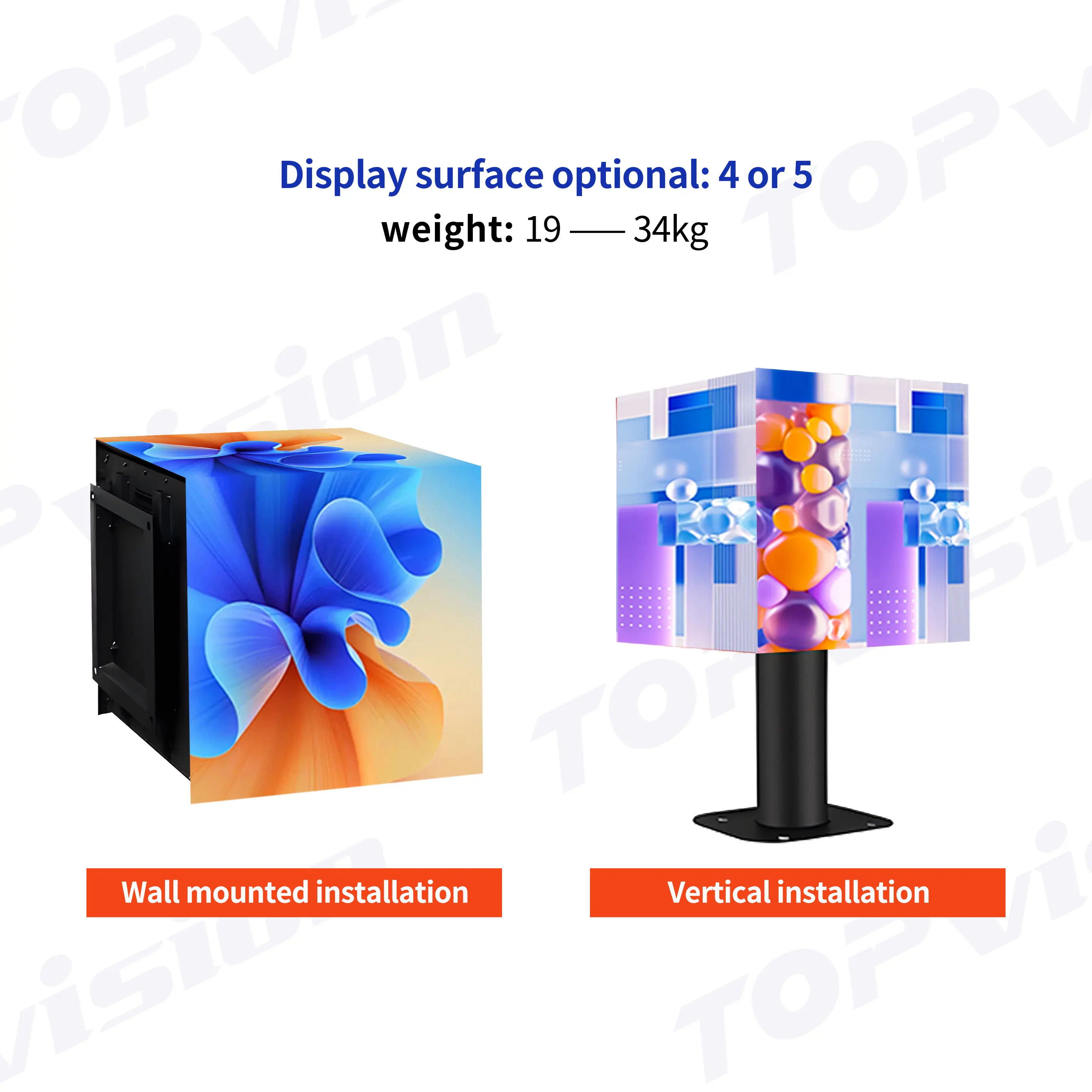 TopVision новый дизайн светодиодный цифровой рекламный экран креативный Открытый водонепроницаемый Вращающийся волшебный куб плакат дисплей