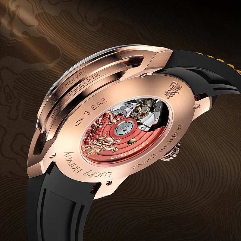 LUCKY HARVEY Master Craftsman Series enamelled Dragon Action Doll Festival limited edition mechanical watch
